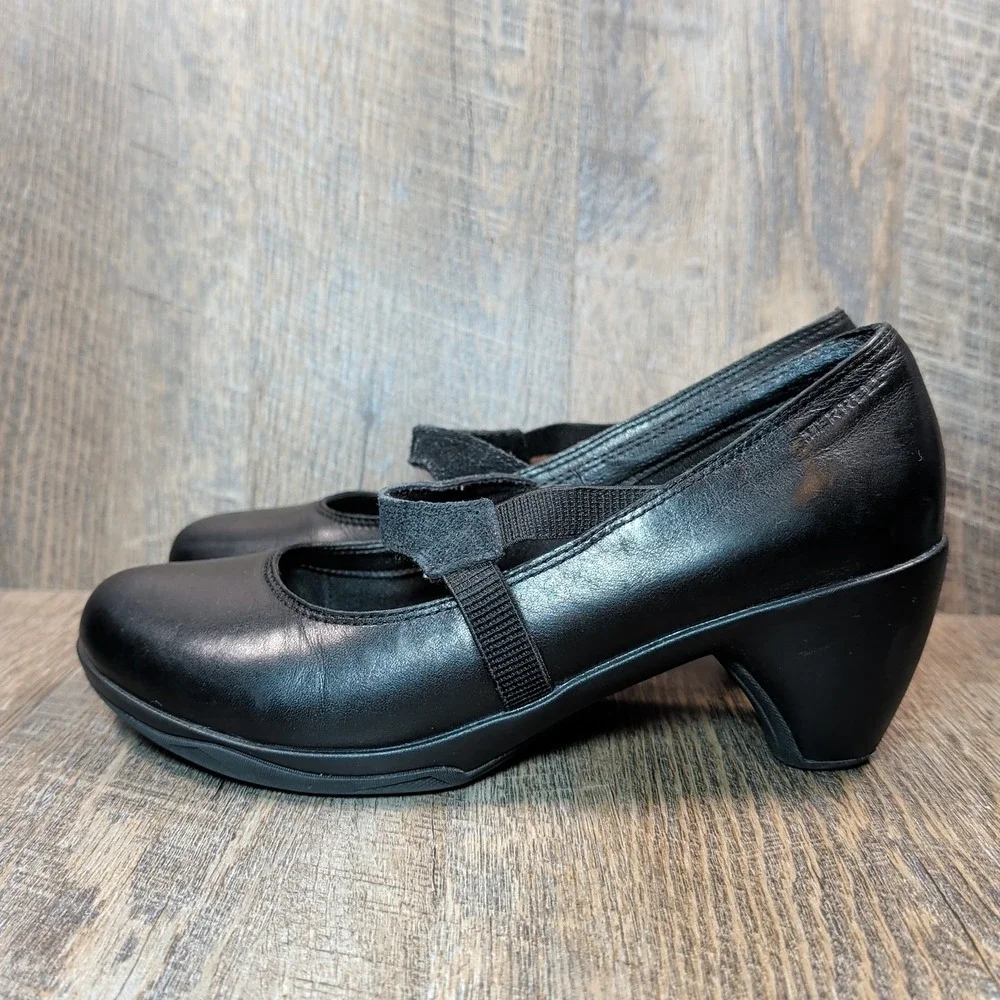 Merrell Evera Draft Black Leather Mary Jane Heel Comfort Shoes Women's Size 11